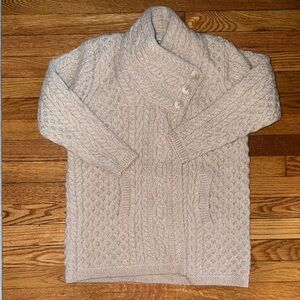 Aran Crafts 100% Merino Wool Cream Cable Knit Women’s Sweater